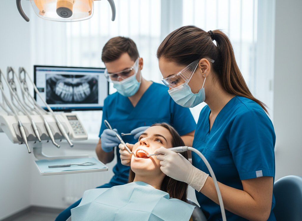Smiling patient after root canal therapy